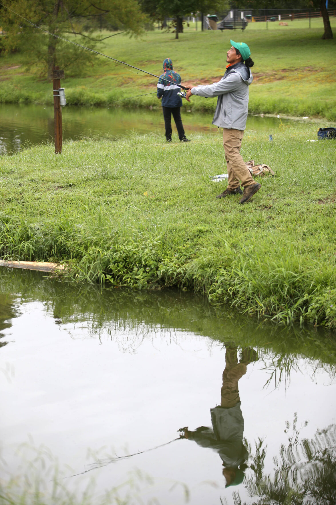 Fishing in the rain